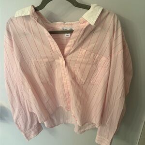 Old Navy Light Pink Striped Shirt